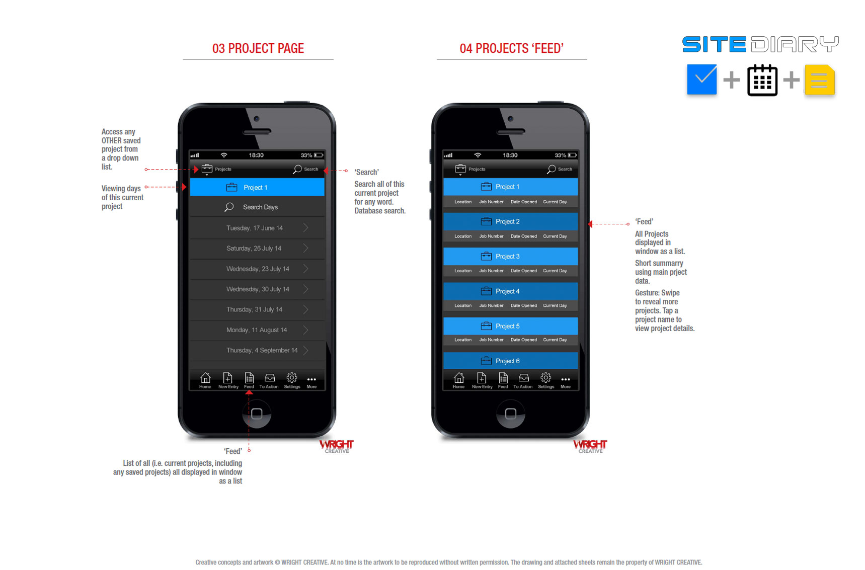 Sitediary Mobile App © Stephen Wright